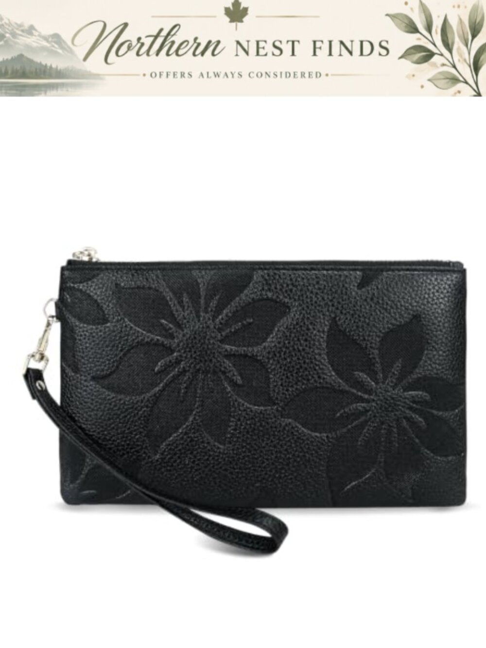 RFID Blocking Wristlet Wallet Vegan Leather Clutch Card Holder